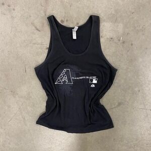Vintage Y2K Arizona Diamondbacks Black Womens Tank Top Thermal MLB Baseball XL